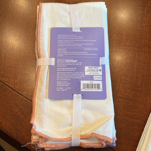 Wild sage embroidered napkins set of four. Bnwt. Multiple packs available - Picture 2 of 3